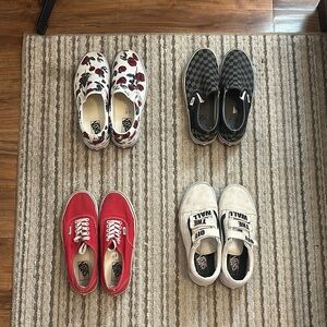 Vans Floral, Checkered, Red, and White Sneakers Collection EACH PAIR is $25!!!